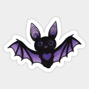 Cute Purple Bat Sticker